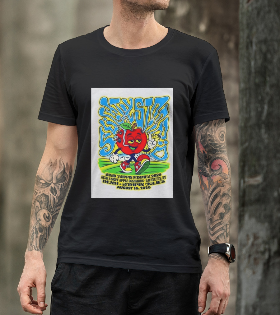 Slightly Stoopid Road Trippin Summer 2026 Beak & Skiff Orchards LaFayette NY August 16 With Denim And Bumpin Uglies T-Shirt