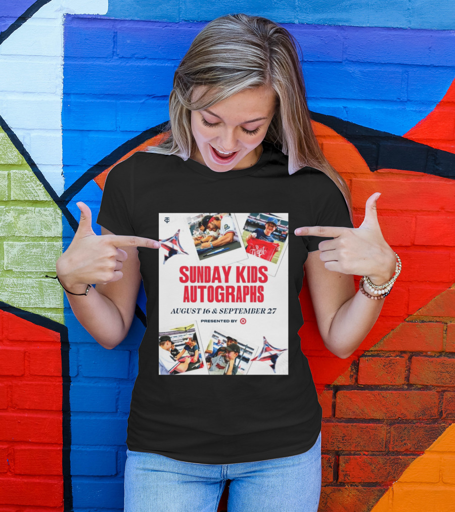 Sunday Kids Autographs August 16 & September 27 Presented By Target Twins Event T-Shirt