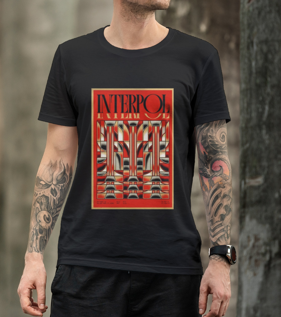Interpol August 15 2026 San Diego CA Geometric Art Deco Concert T-Shirt