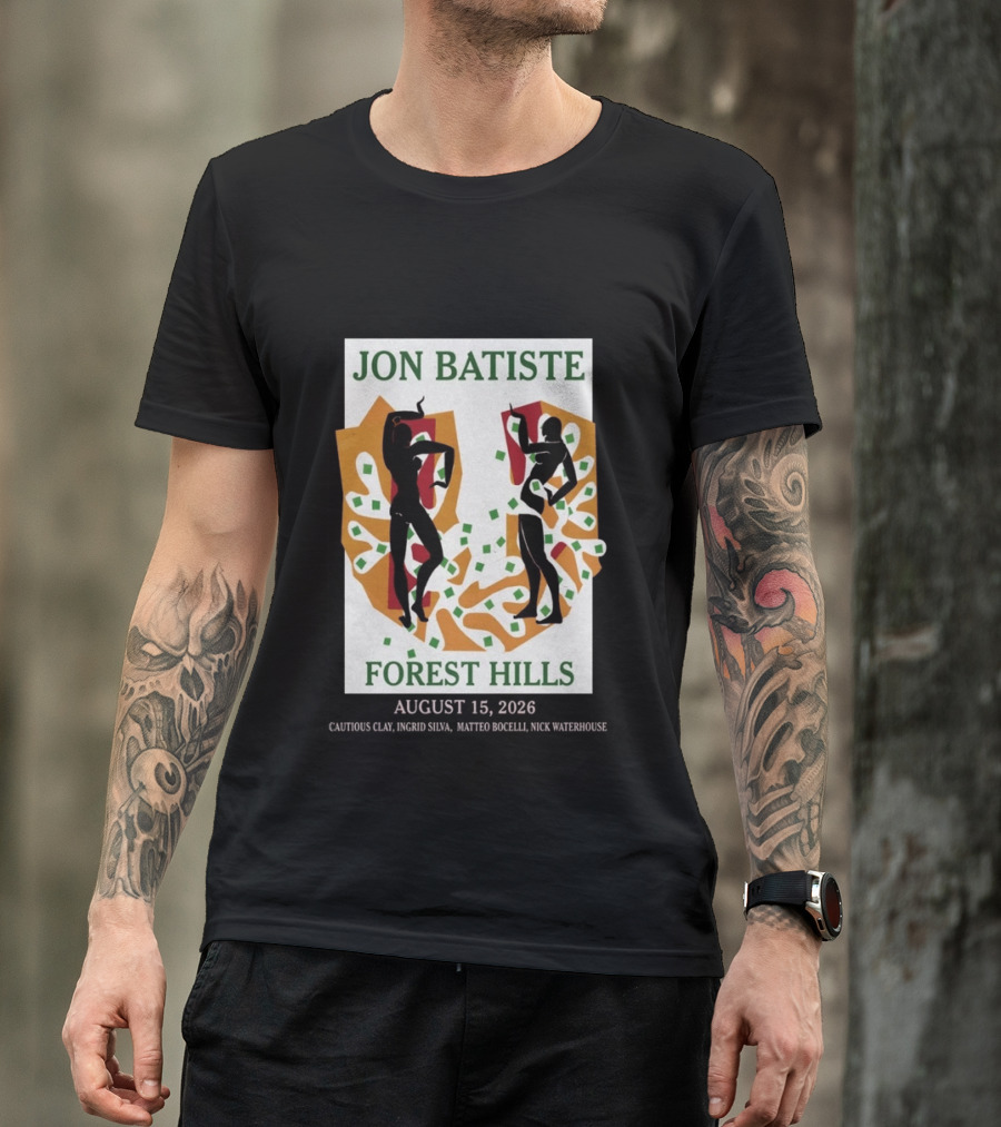 Jon Batiste Forest Hills August 15 2026 Cautious Clay Ingrid Silva Matteo Bocelli Nick Waterhouse T-Shirt