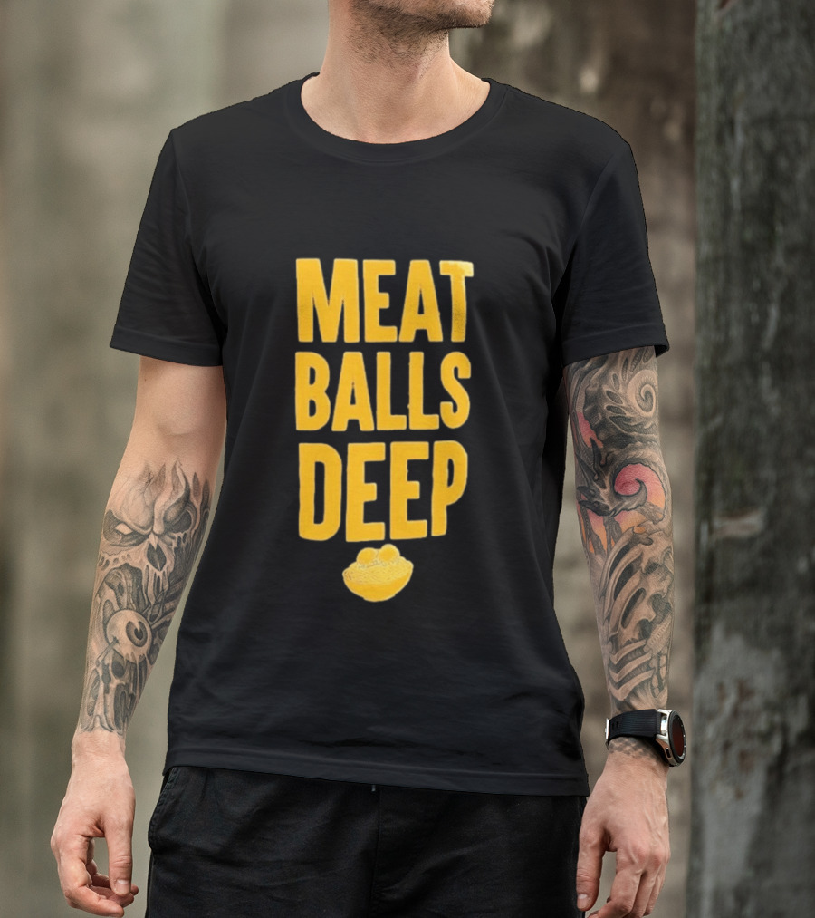 Meat Balls Deep Pasta Bowl Yellow T-Shirt