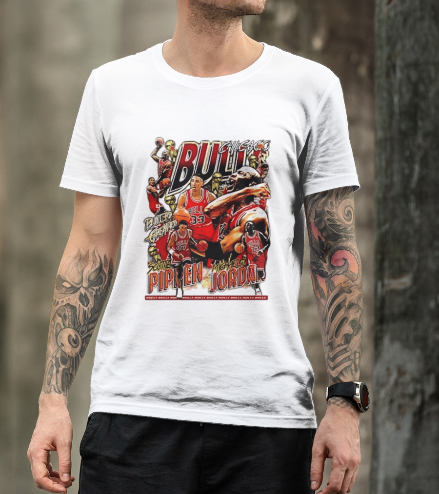 Chicago Bull Machael Jordan X Scotie Pippen Build For Greatness T-Shirt
