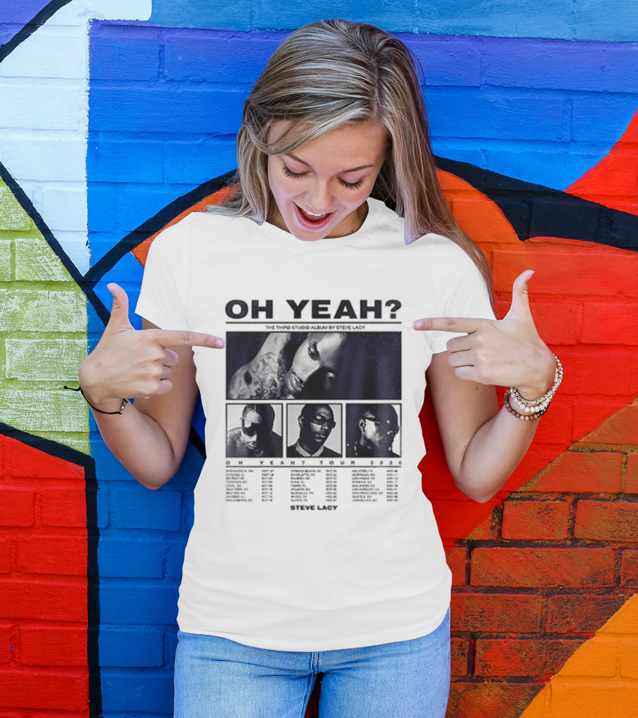 Steve Lacy Oh Yeah Tour Cities List Music Event Dates Compilation T-Shirt