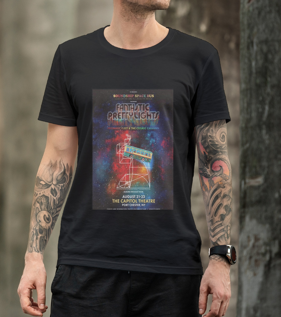 ML Soundship Space Bus Fantastic Pretty Lights Prismatic Fleet Cosmic Caravan Albums Release Tour August 21 23 The Capitol Theatre Port Chester NY T-Shirt