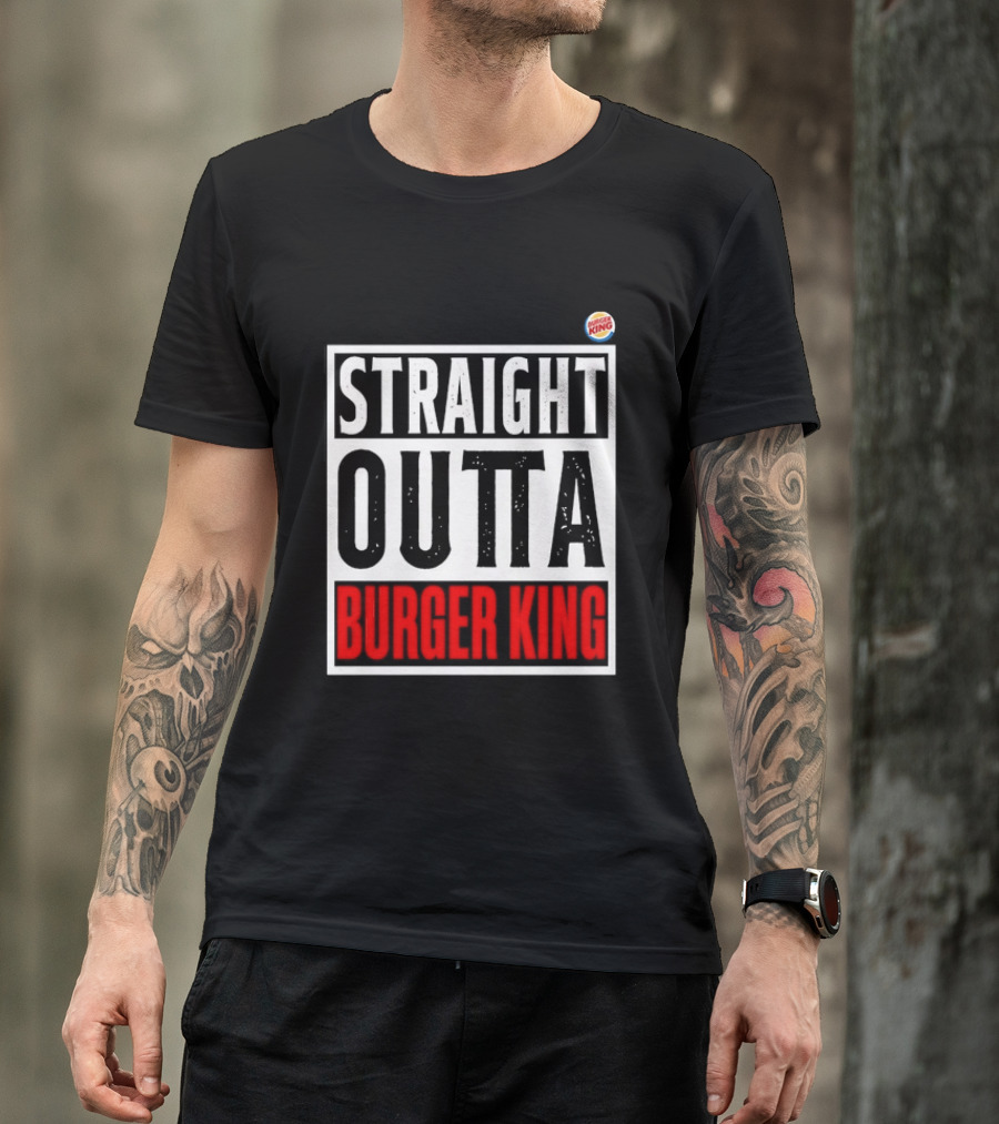 Straight Outta Burger King Fast Food Mockup T-Shirt