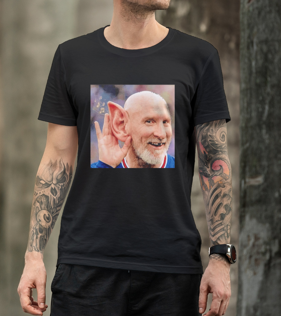 Lionel Messi Elf Meme Pessi Big Ear Music Notes Bald Man T-Shirt