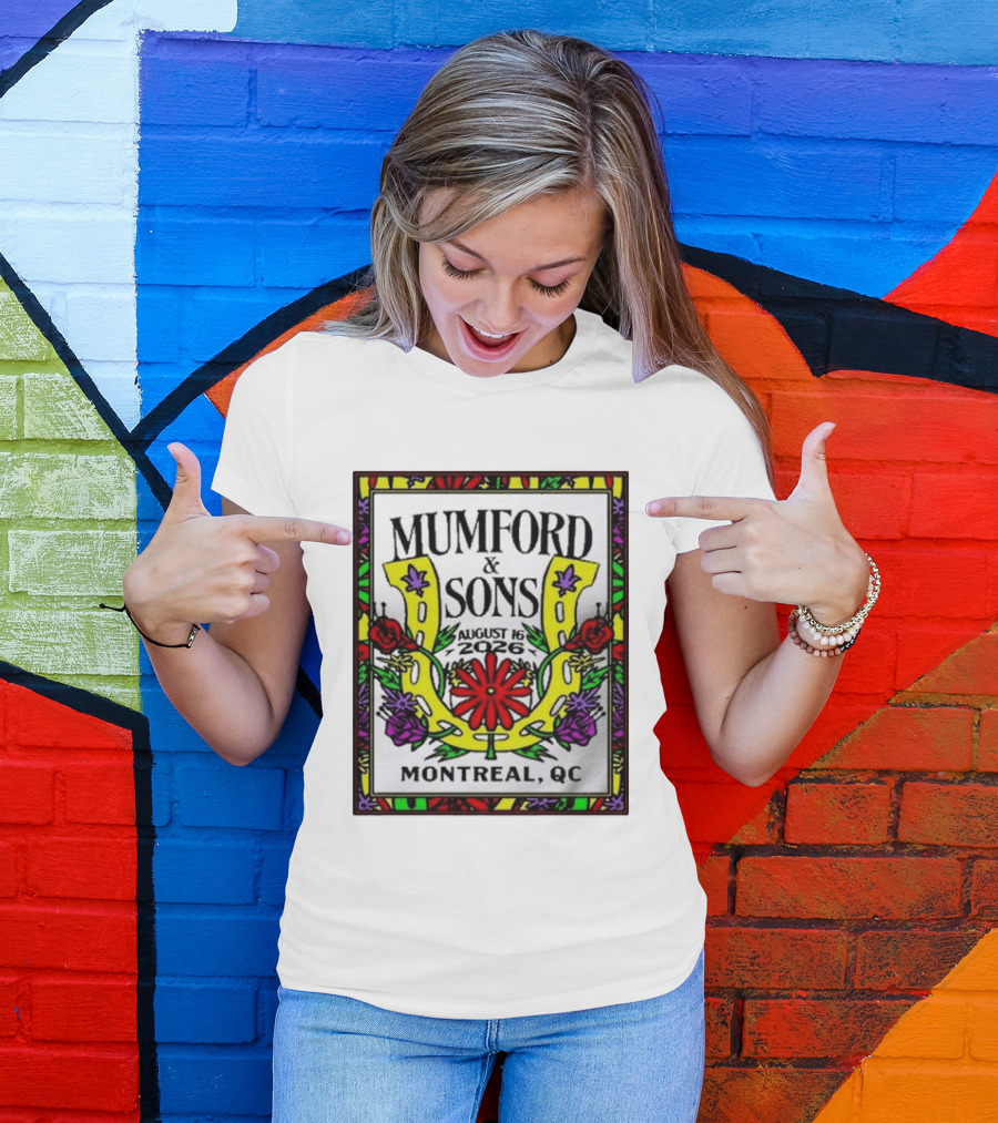 Mumford & Sons August 16 2026 Montreal QC Floral Horseshoe T-Shirt