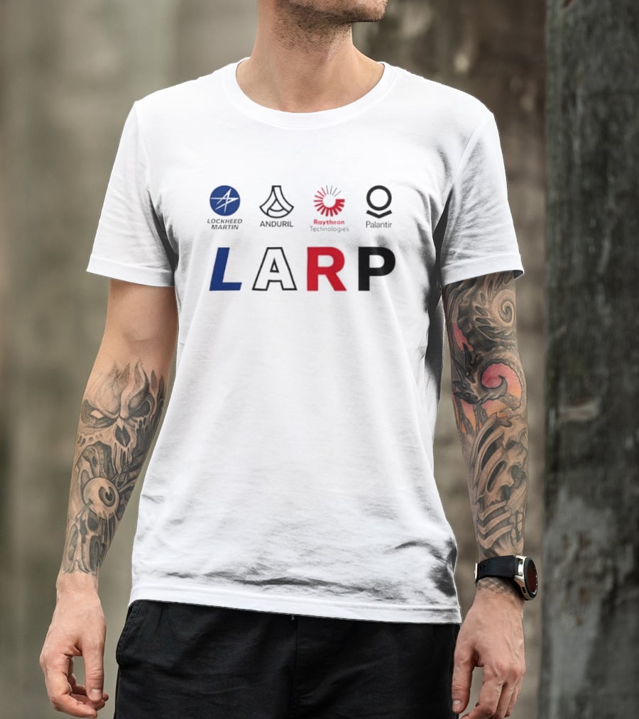 Lockheed Martin Anduril Raytheon Technologies Palantir LARP Logos T-Shirt