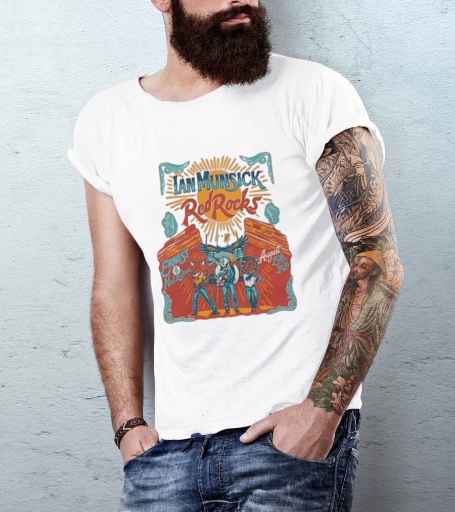 Ian Munsick Red Rocks August 25th 2026 Ernest Ned LeDoux T-Shirt