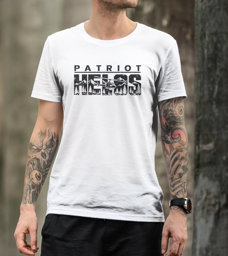 Patriot Helos Helicopter Mountain Forest Adventure T-Shirt