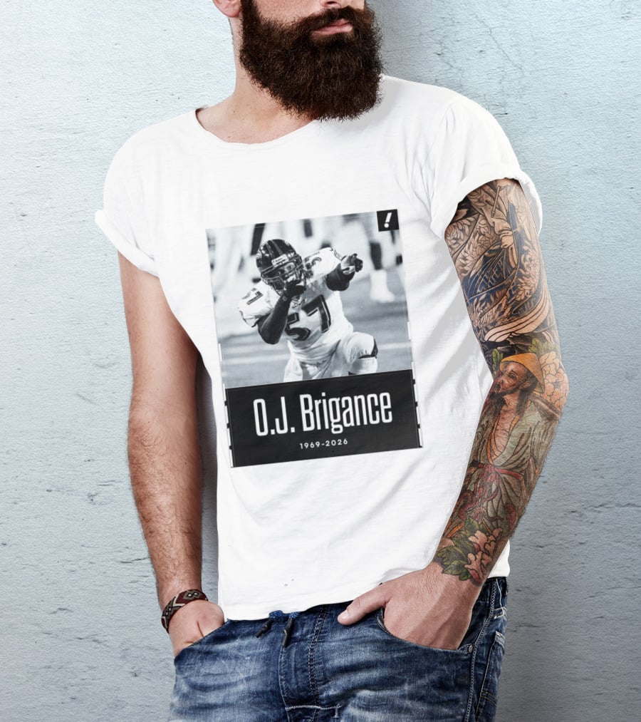 O.J. Brigance 1969 2026 Football Player Memoriam T-Shirt