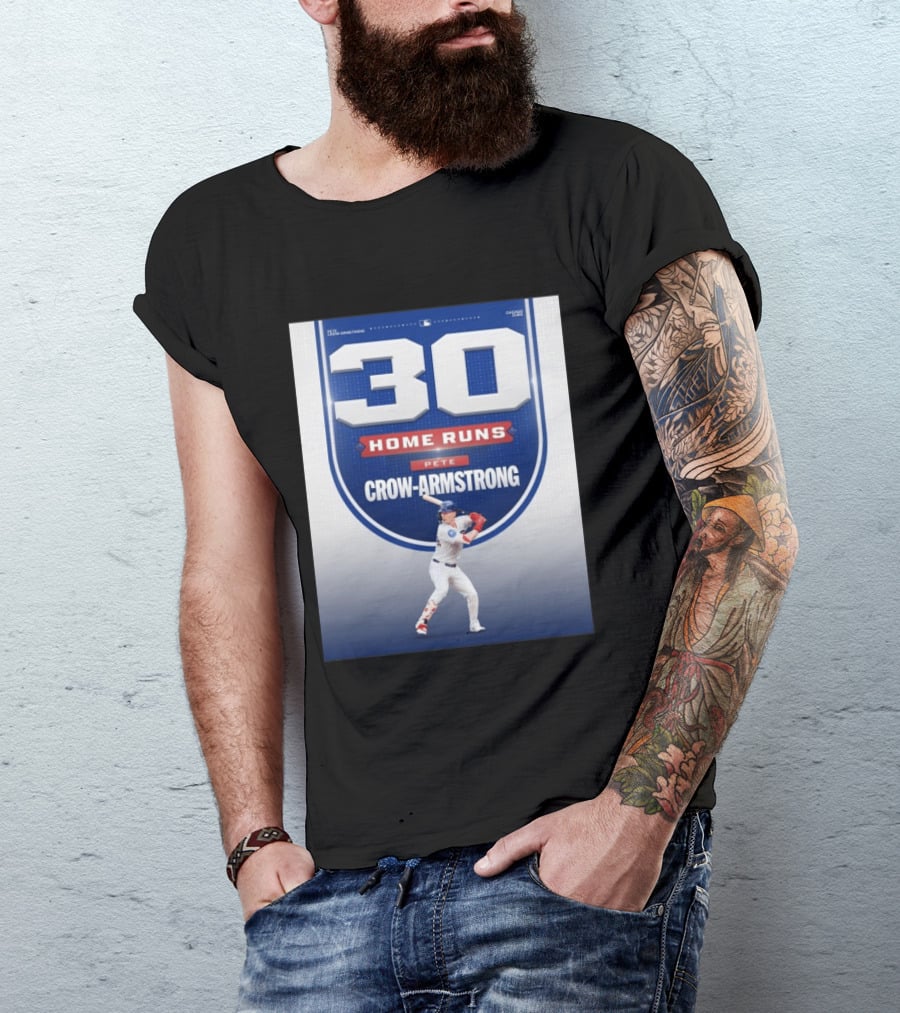 30 Home Runs Pete Crow Armstrong Chicago Cubs T-Shirt