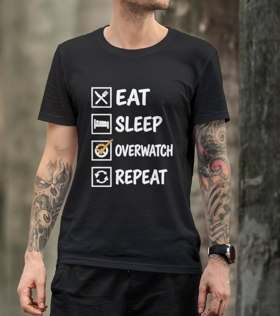 Eat Sleep Over Repeat Gaming Lifestyle Cycle T-Shirt