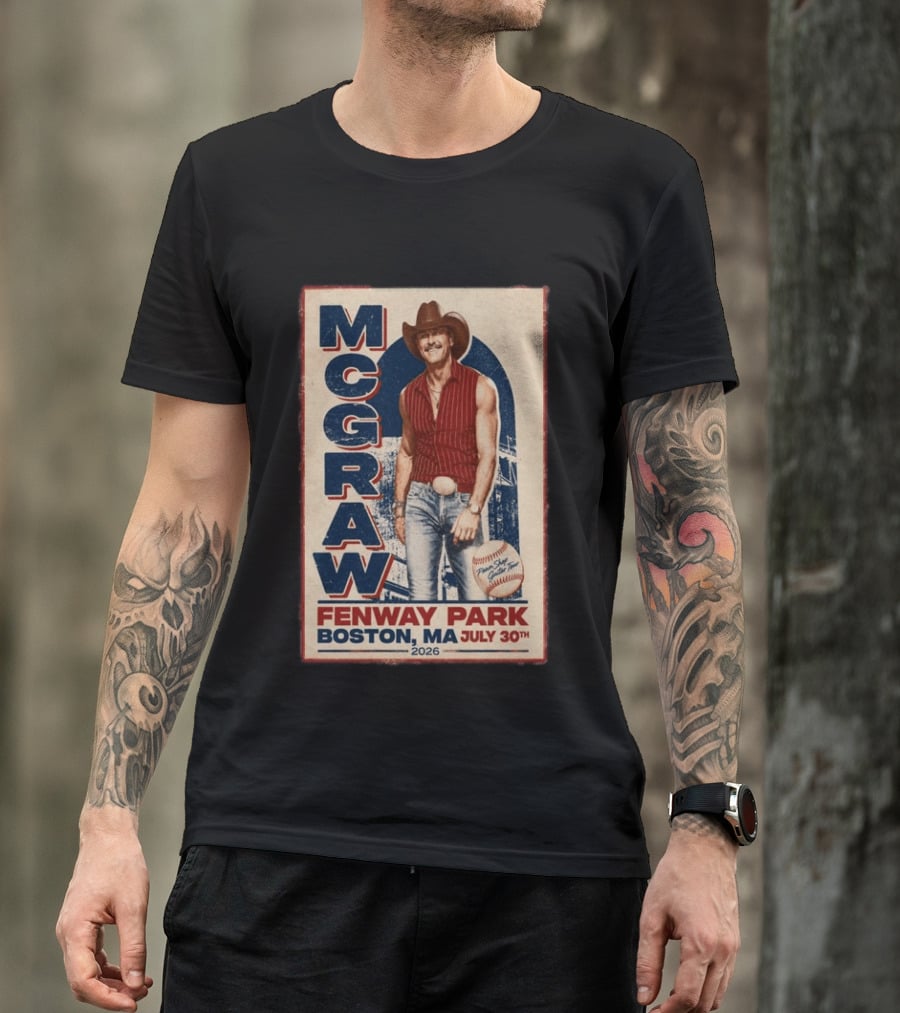 Tim McGraw Fenway Park Boston July 30 2026 Event T-Shirt