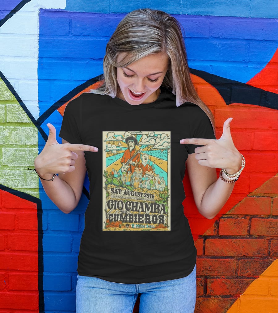 Gio Chamba The Cumbieros Live At Hidden Hall August 29th 2026 Concert T-Shirt