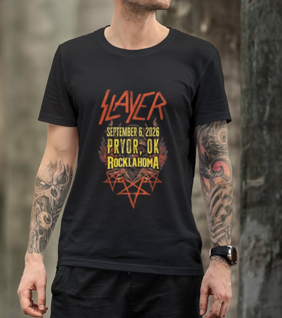 Slayer September 6 2026 Pryor OK Rocklahoma T-Shirt