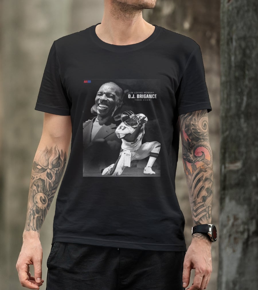 All22 O.J. Brigance In Loving Memory 1969 2026 Football Number 57 T-Shirt