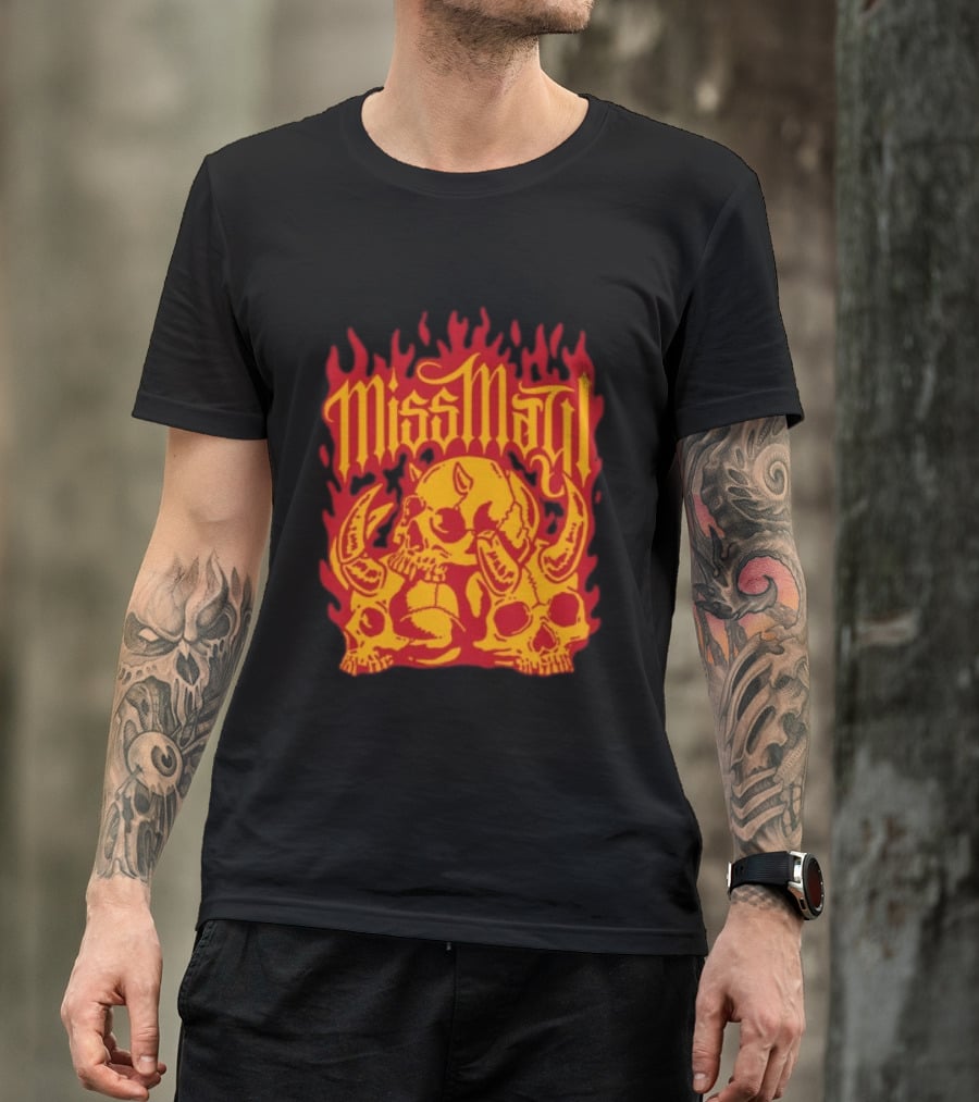Solid State Records Miss May I Skull Flames No Place For Me Black T-Shirt