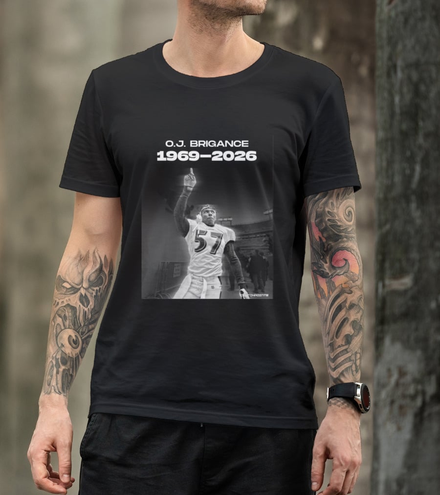 O.J. Brigance 1969 2026 Ravens Linebacker Legacy T-Shirt
