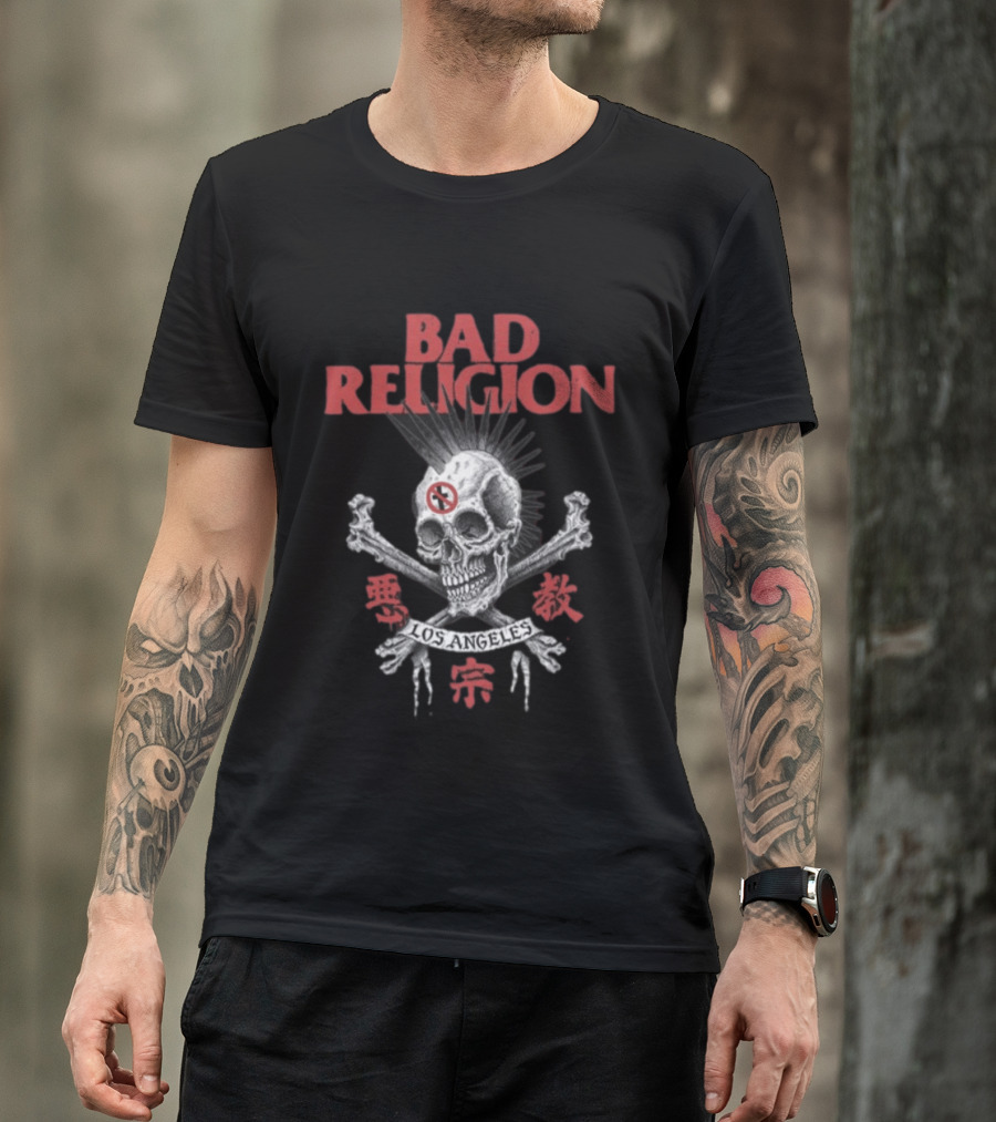 Bad Religion Los Angeles Tokyo Hiro Skull Crossbones T-Shirt