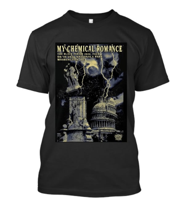 My Chemical Romance The Black Parade 2026 Tour Nationals Park Washington Dc Lightning Statues Capitol Building 08.18.2026 T-Shirt