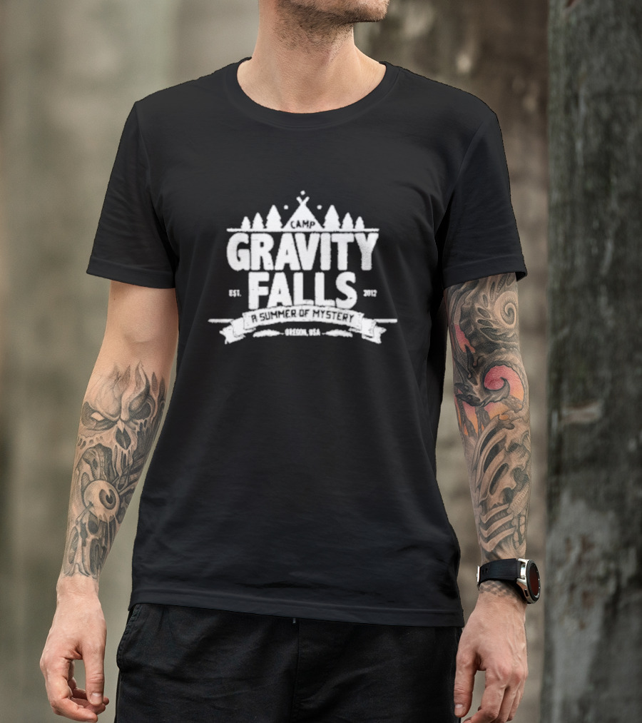 Camp Gravity Falls A Summer Of Mystery Drecon USA Est. 2012 T-Shirt
