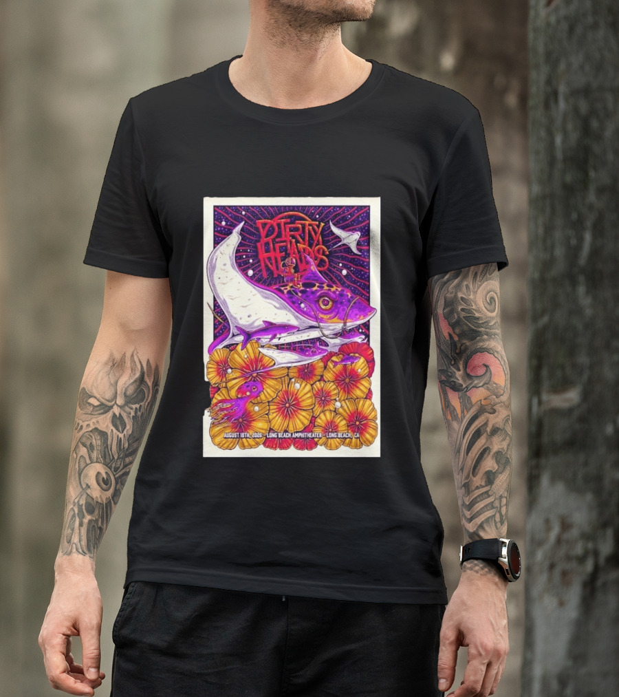 Dirty Heads Long Beach Amphitheater August 18 2026 Vibrant Stingray And Flowers T-Shirt