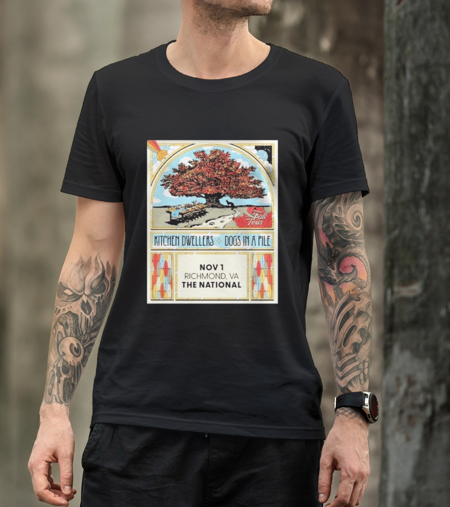 Kitchen Dwellers Dogs In A Pile Fall Tour 2026 Richmond VA The National November 1 T-Shirt
