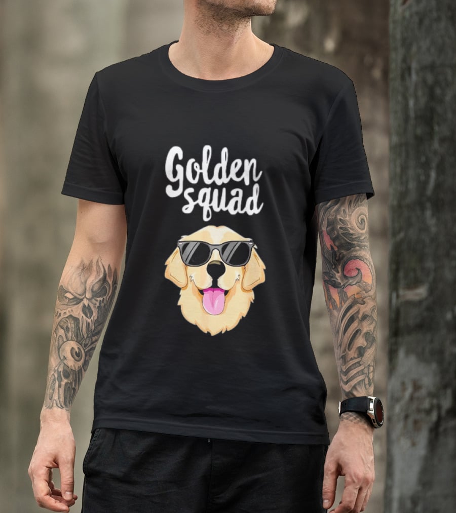Golden Squad Golden Retriever Dog With Sunglasses T-Shirt