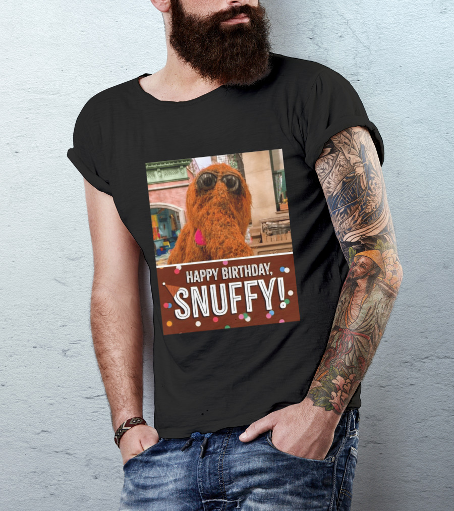 Happy Birthday Snuffy Celebrate With Cheerful Confetti T-Shirt
