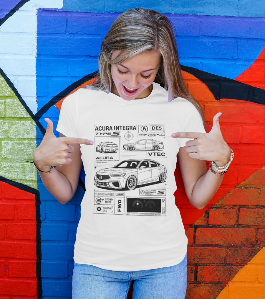 Acura Integra Type S Technical Blueprint T-Shirt