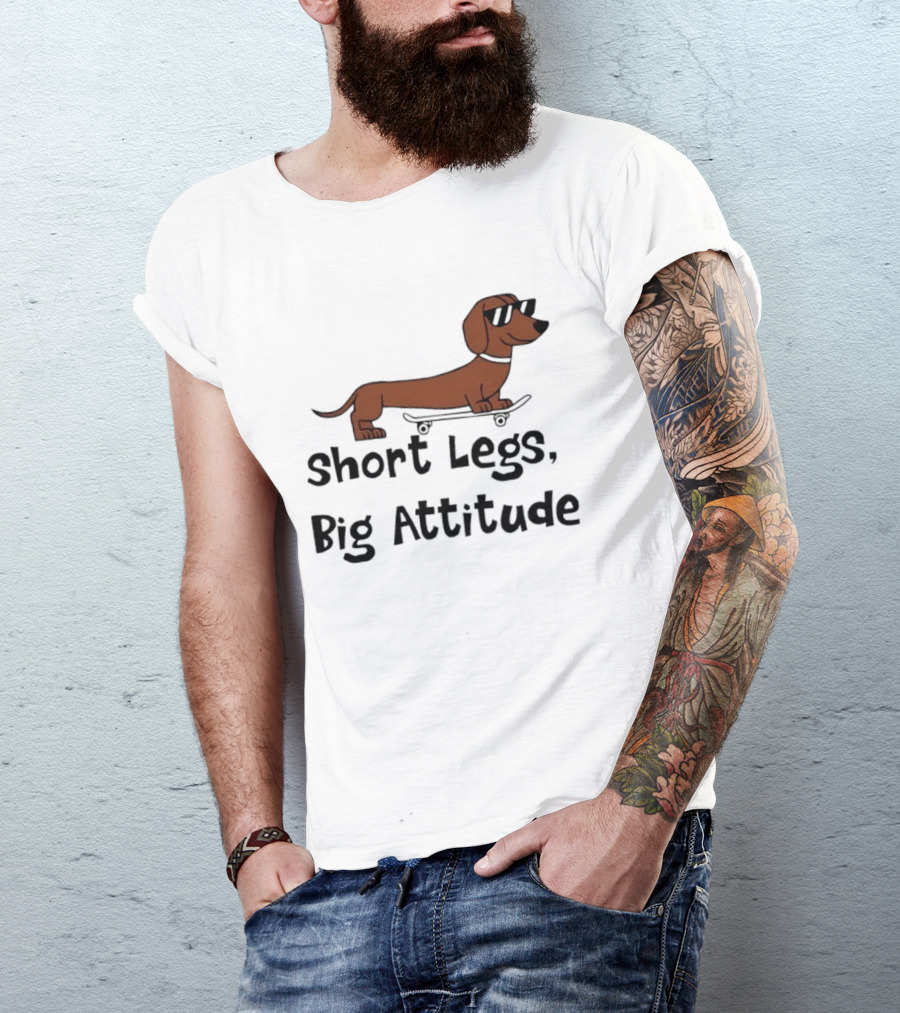 Dachshund Skater Short Legs Big Attitude T-Shirt