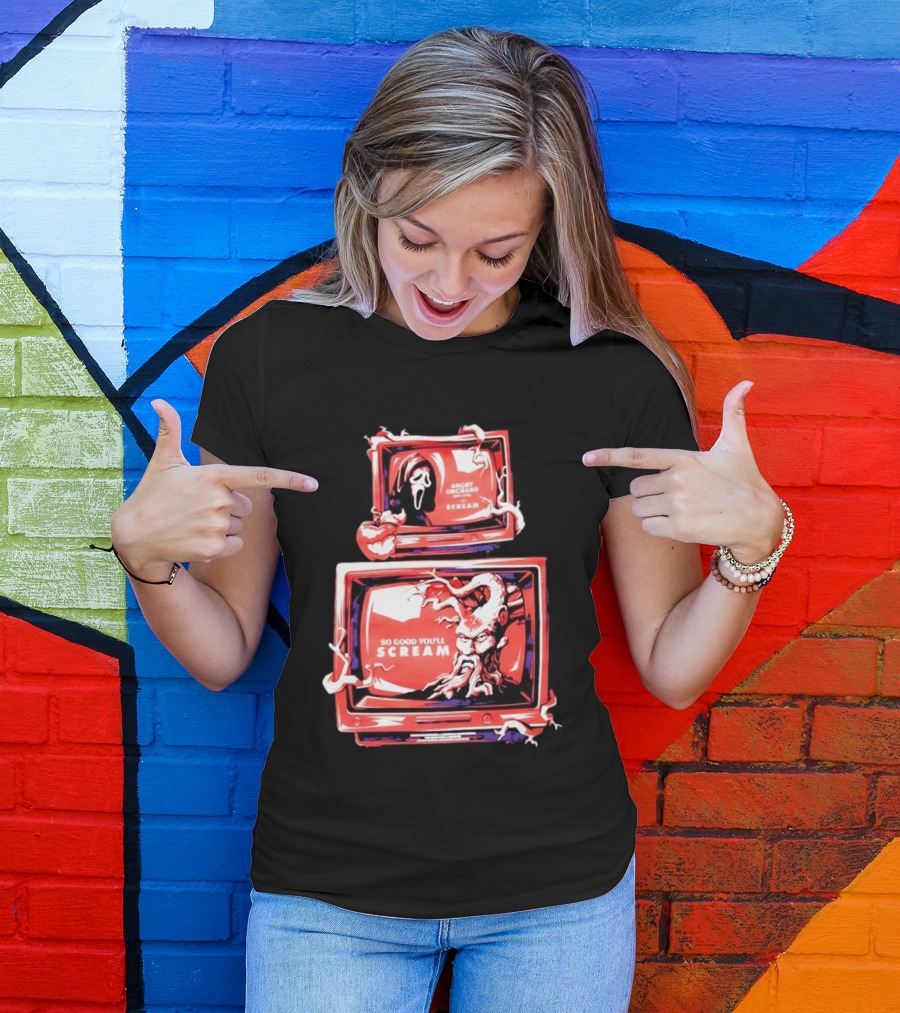 Angry Orchard Hard Cider So Good You'll Scream Retro TV Horror T-Shirt