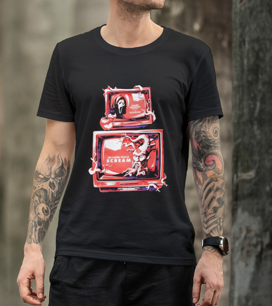 Angry Orchard Hard Cider So Good You'll Scream Retro TV Horror T-Shirt