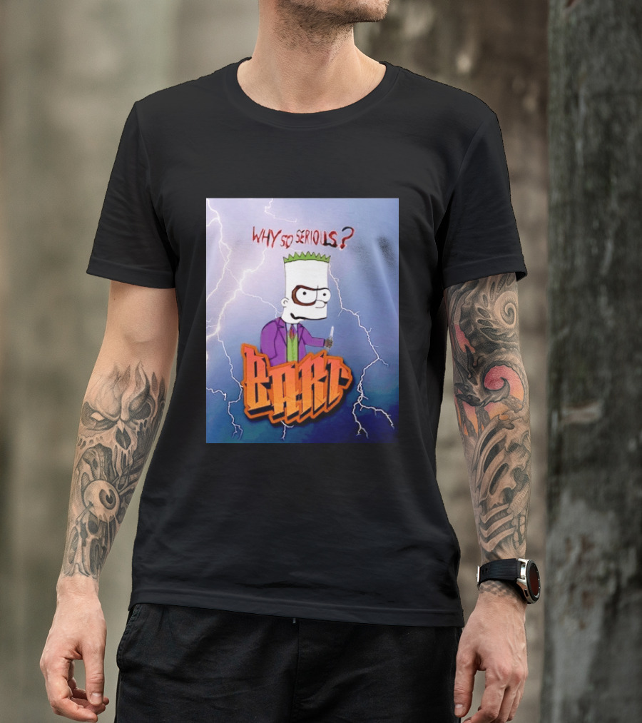 Bart Simpson Why So Serious Joker Lightning Mashup T-Shirt