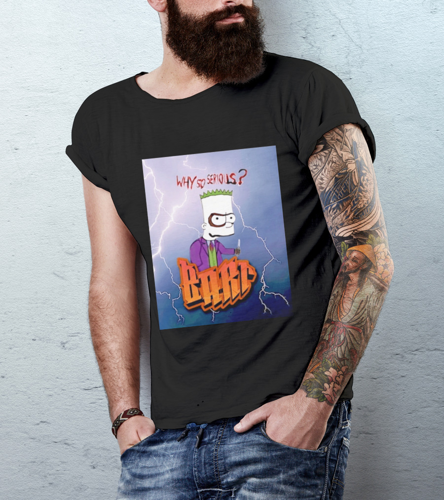 Bart Simpson Why So Serious Joker Lightning Mashup T-Shirt