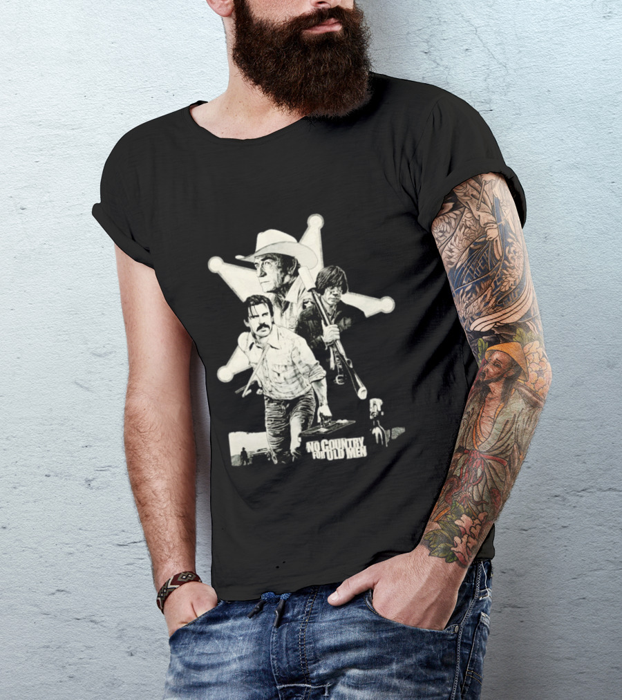 No Country For Old Men Movie Cast Art Javier Bardem Josh Brolin Tommy Lee Jones T-Shirt