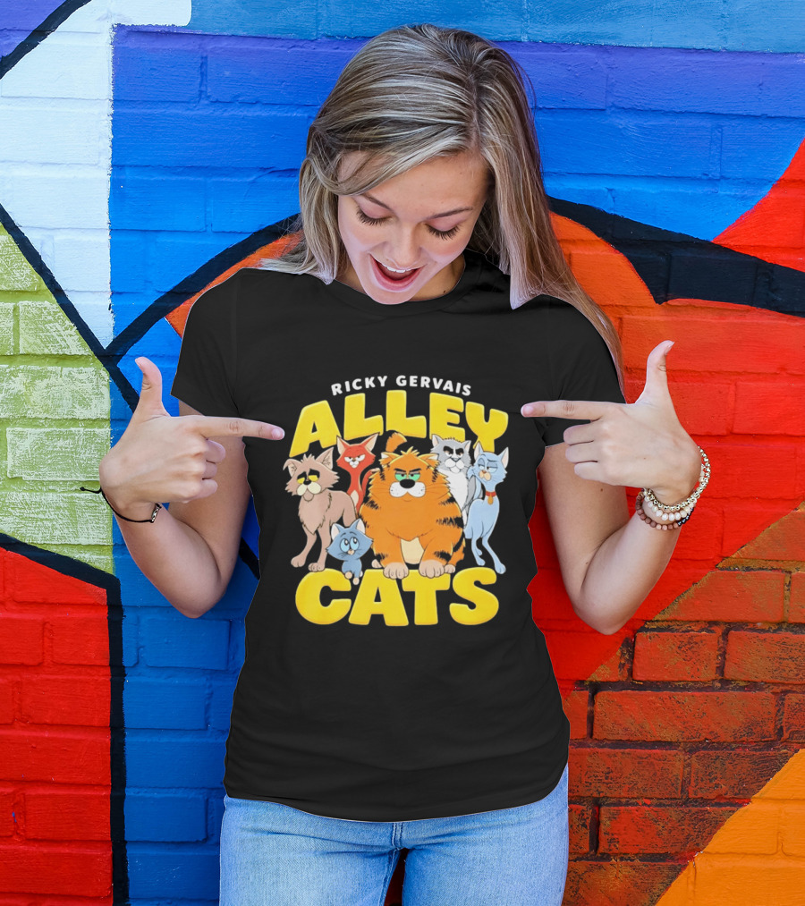 Ricky Gervais Alley Cats Cartoon Friends T-Shirt