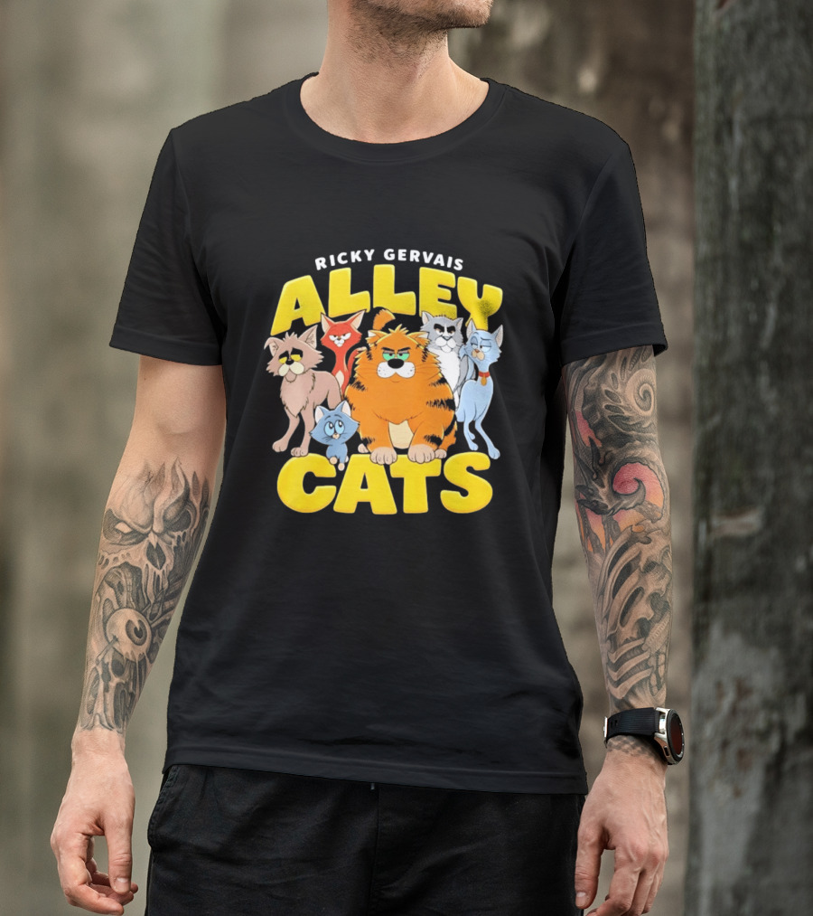 Ricky Gervais Alley Cats Cartoon Friends T-Shirt