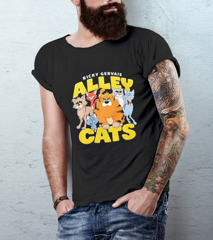 Ricky Gervais Alley Cats Cartoon Friends T-Shirt