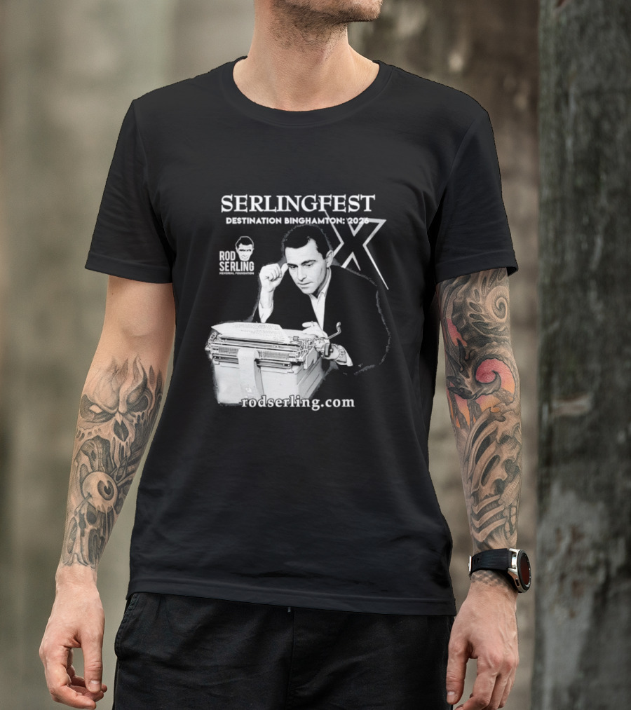 Serlingfest Destination Binghamton 2026 Rod Serling Classic Typing Image T-Shirt
