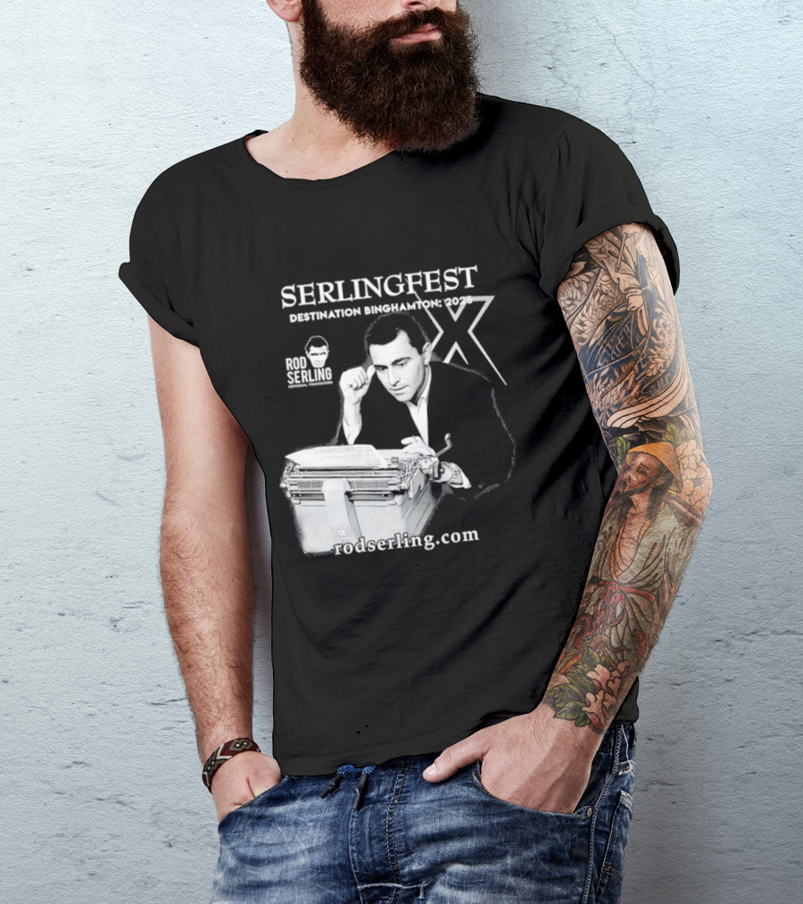 Serlingfest Destination Binghamton 2026 Rod Serling Classic Typing Image T-Shirt