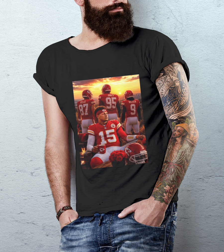 Good Morning Chiefs Kingdom Patrick Mahomes Kelce Jones Walker 87 95 9 15 T-Shirt