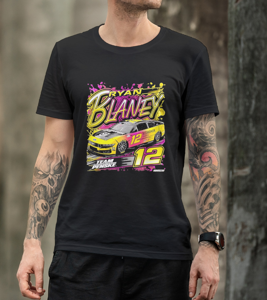 Ryan Blaney Team Penske BodyArmor Flash I.V. Car Number 12 NASCAR T-Shirt