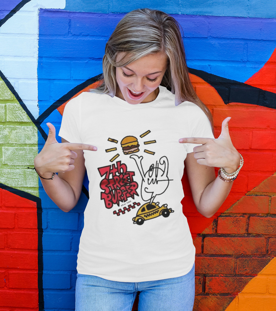 7th Street Burger Taxi With Burger And Sunbeam T-Shirt