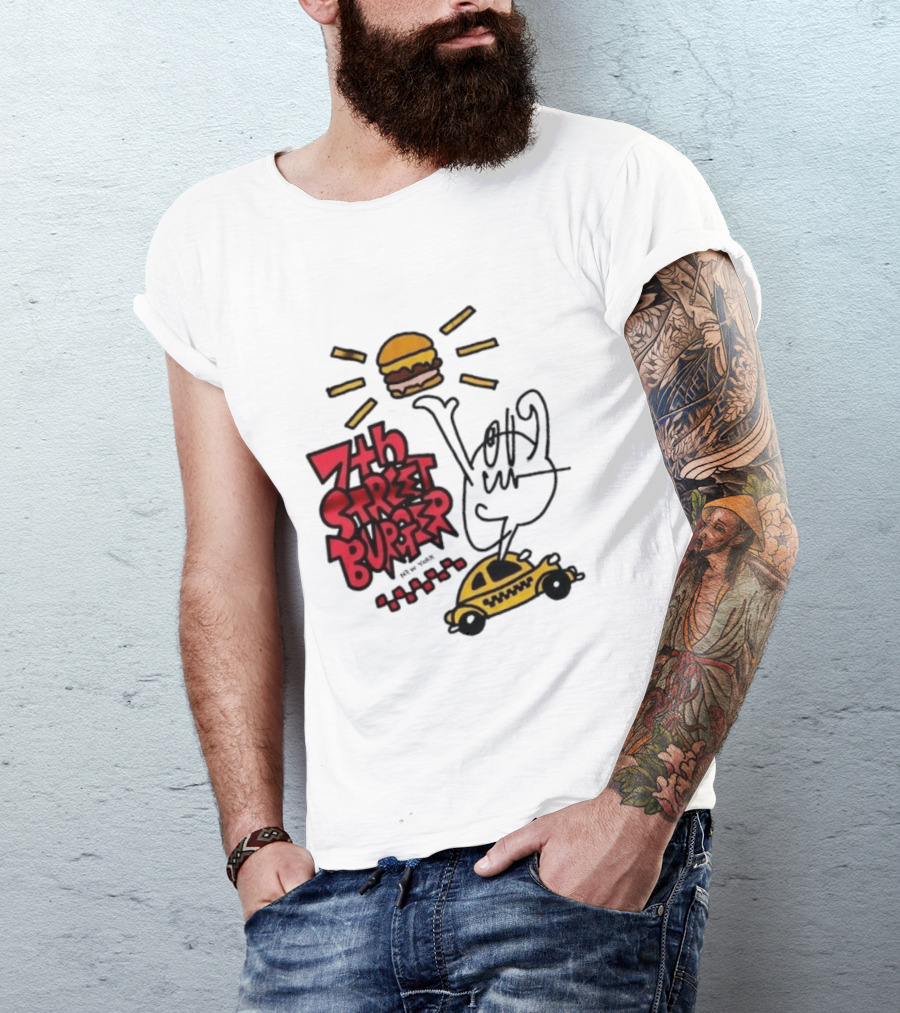7th Street Burger Taxi With Burger And Sunbeam T-Shirt