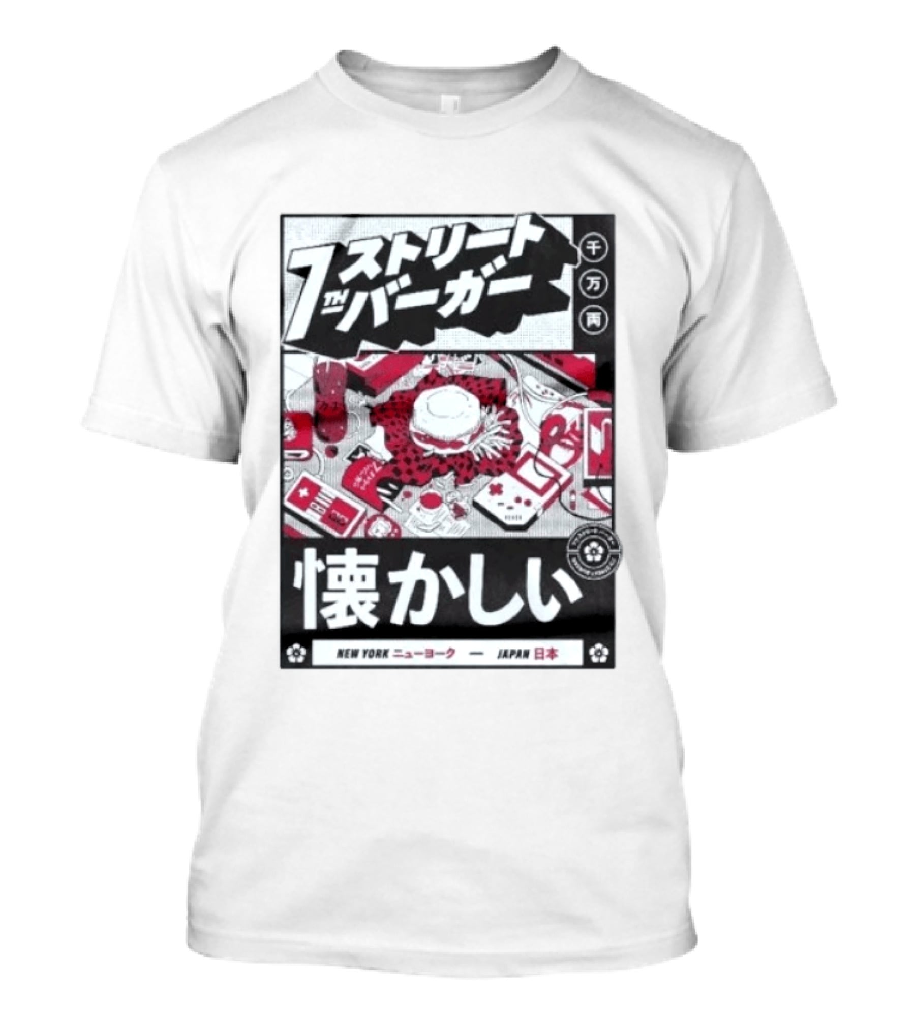 Natsukashii Street Burger New York Japan Retro Gaming T-Shirt
