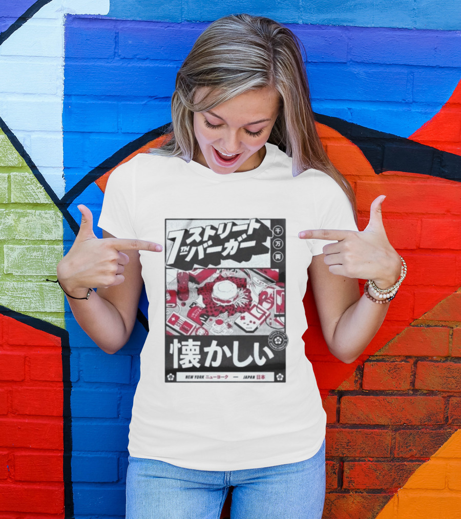 Natsukashii Street Burger New York Japan Retro Gaming T-Shirt