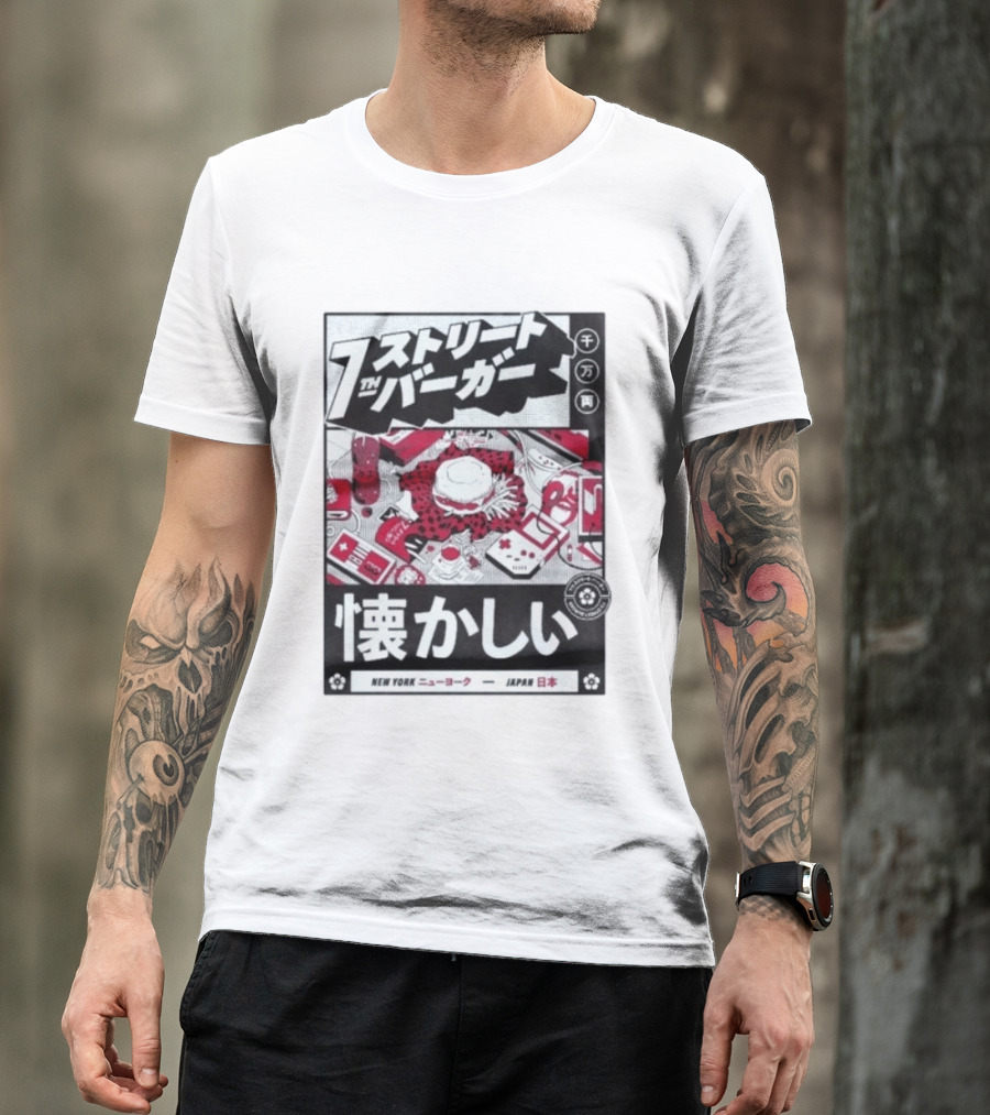 Natsukashii Street Burger New York Japan Retro Gaming T-Shirt