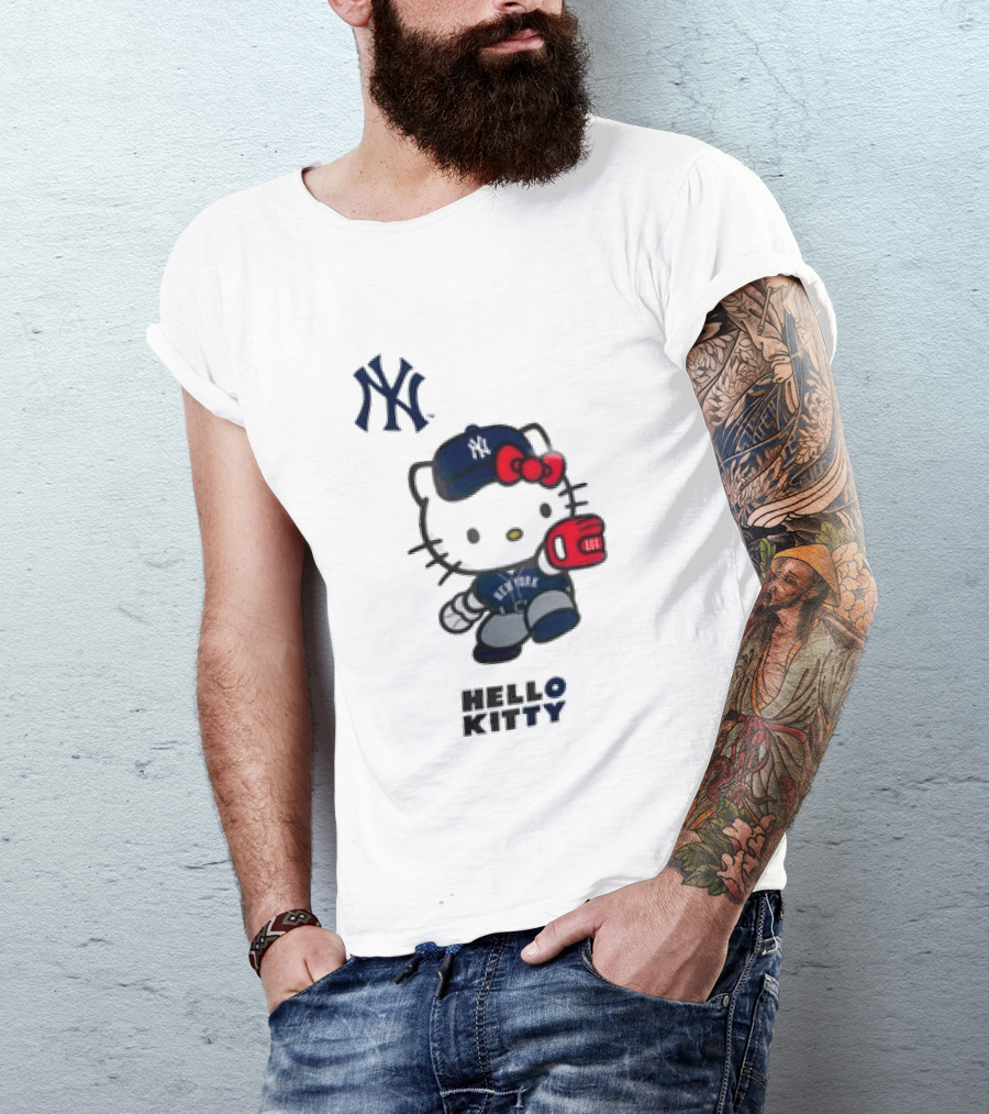 New York Yankees Hello Kitty Baseball Catcher Outfit T-Shirt